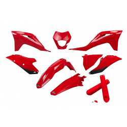 UFO, sada plastů, s kryty přední vidlice, Gas Gas EC / EC-F 250 / 300 / 350 '21-'23, červená barva