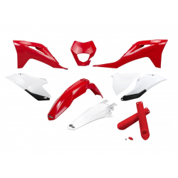 UFO, sada plastů, s kryty přední vidlice, Gas Gas EC / EC-F 250 / 300 / 350 '21-'23, červená barva OEM