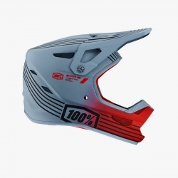 100%, cyklo přilba Status Caltec, barva šedá/červená, velikost XL (61-62CM)