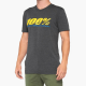 100%, tričko T-Shirt, Argus, barva šedá/žlutá, velikost L