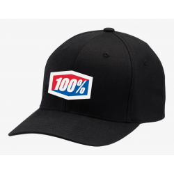 100%, kšiltovka Official X-FIT Black, černá barva, velikost L/XL