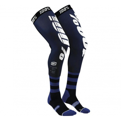 100%, vysoké ponožky pod ortézy Rev MX Knee Brace Navy, barva modrá/bílá, velikost S/M