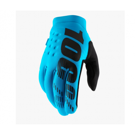 100%, rukavice MX/MTB Brisker Softshell, barva tyrkysová, velikost S