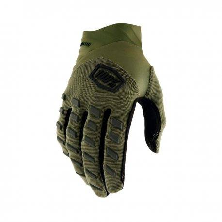 100%, rukavice MX/MTB Airmatic Army, barva zelená Military, velikost L