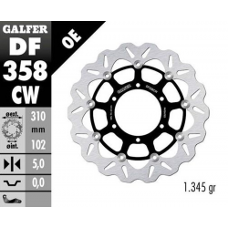 Galfer, brzdový kotouč, přední, Suzuki GSX-R 600 '08- GSX-R 750 '08- GSX-R 1000 '09-'15 (WAVE FLOATING) (310X102X5mm)
