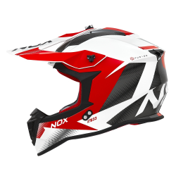Nox, Cross přilba N633 Fusion, barva bílá/červená, velikost L