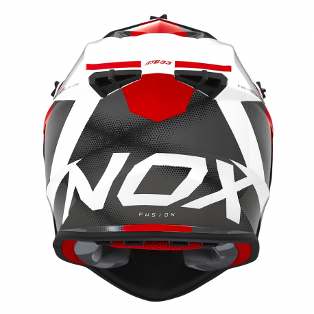 Nox, Cross přilba N633 Fusion, barva bílá/červená, velikost XXL