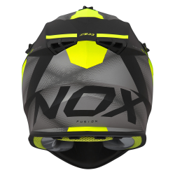 Nox, Cross přilba N633 Fusion, barva černá matná/žlutá Fluo, velikost M