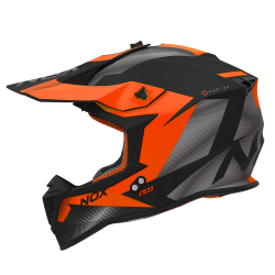 Nox, Cross přilba N633 Fusion, barva černá matrná/oranžová, velikost L