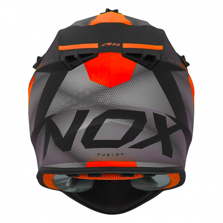 Nox, Cross přilba N633 Fusion, barva černá matrná/oranžová, velikost 2XL