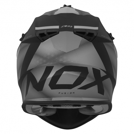 Nox, Cross přilba N633 Fusion, barva černá matrná/titanová, velikost M