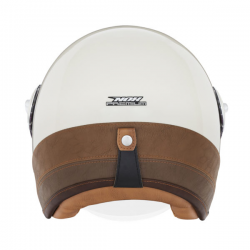Nox, Premium Jet přilba Heritage Leather, barva krémová/hnědá, velikost XL