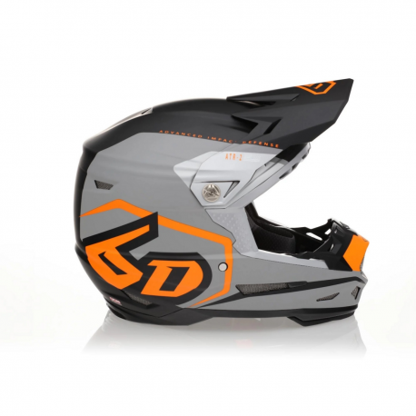 6D, přilba Cross/Enduro, model ATR-2 DELTA NEON ORANGE, barva černá/šedá/oranžová, velikost M ( 57 - 58 CM )