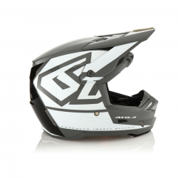 6D, přilba Cross/Enduro, model ATR-3 HEX GLOSS WHITE, barva černá/šedá/bílá, velikost M ( 57 - 58 CM )
