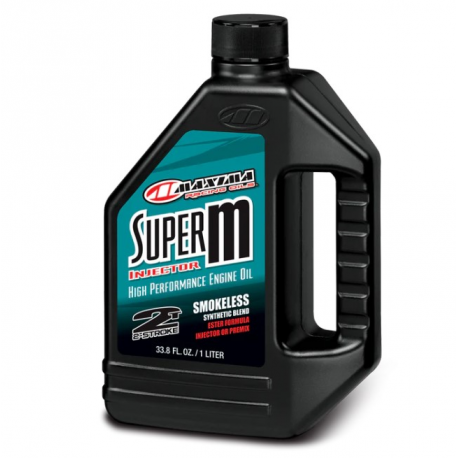 Maxima, olej 2T, polosyntetika SUPER M SMOKELESS Injector 1 litr (12) (AKC)