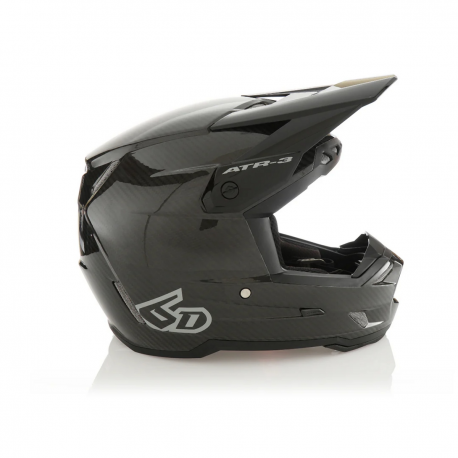 6D, přilba Cross/Enduro, model ATR-3 SOLID GLOSS BLACK, barva černá/šedá, velikost S ( 56 - 57 CM )