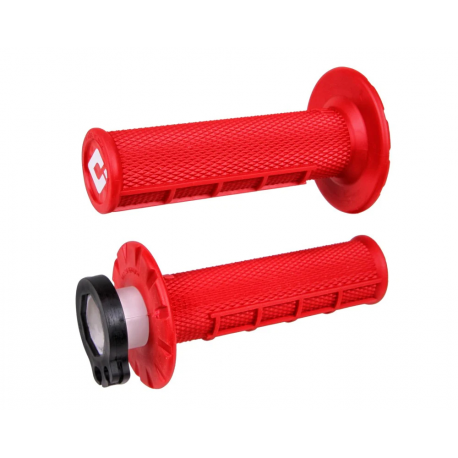 ODI, gripy off-road Half Waffle MX V2 Lock-On, červená barva