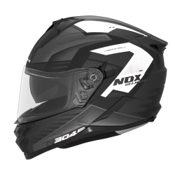 NOX, integrální přilba (se slun. clonou) N304S Carver, barva černá/bílá MAT, velikost M