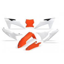UFO, sada plastů KTM SX 125 / 250 / 300 '23-'24, SX-F 250 / 350 / 450 '23-'24 oranžová/bílá OEM