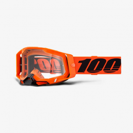 100%,brýle Racecraft 2 NEON ORANGE - CLEAR LENS