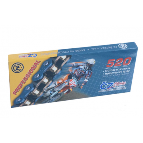 ČZ, řetěz 520 EC (120 článků) motocross DO 550 ccm (38,0 KN) + spojka