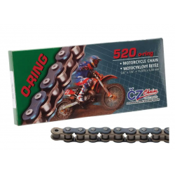 ČZ, řetěz 520 ORM (102 článků) o-ring do 450 ccm (34,0 KN) + spojka