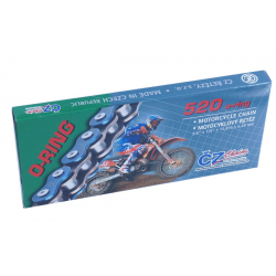 ČZ, řetěz 520 RDO (112 článků) o-ring do 450 ccm (33,8 KN) (s čistícími otvory) + spojka