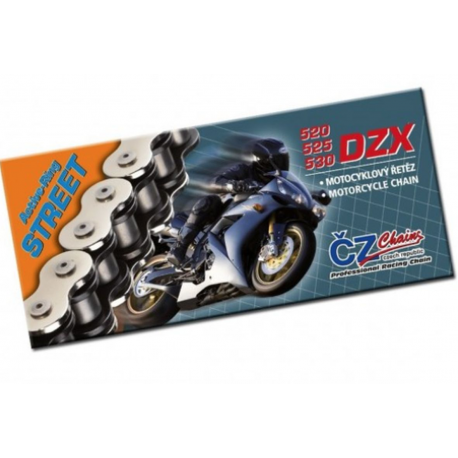 ČZ, řetěz 530 DZX (120 článků) Active Ring (x-ring) chrom do 1200 ccm (43,0 KN) + nýtovací spojka