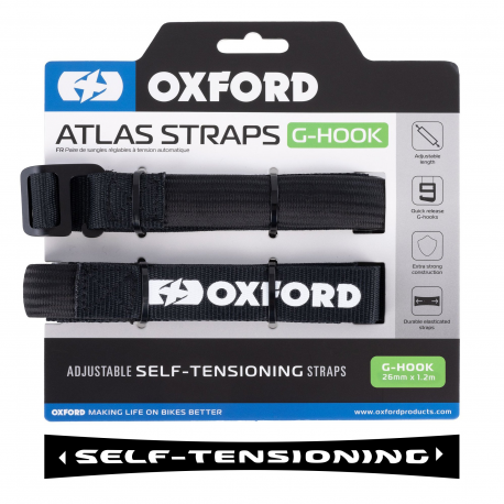 Oxford, transportní popruhy, ATLAS G-HOOK 26mm X 1,2 M, černá barva