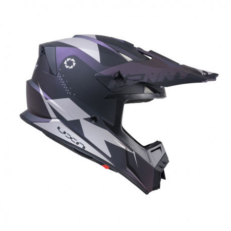 Kenny Racing, přilba MX Track PRISM, barva šedá/bordó/modrá velikost L ( 59 - 60 cm )