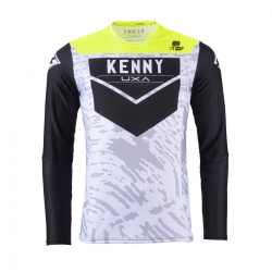 Kenny Racing, dres MX/Enduro, Performance Stone White, barva šedá/černá/žlutá velikost M