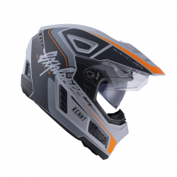 Kenny Racing, přilba Adventure Explorer, Grey, barva černá/šedá/oranžová, velikost L (59 - 60 cm)