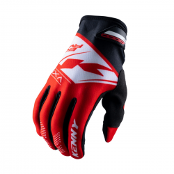 Kenny Racing, rukavice MX/Enduro, Brave Red, červená barva/bílá velikost L