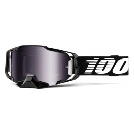 100%, brýle, model ARMEGA BLACK - MIRROR SILVER LENS - černá barva, stříbrné zrcadlové sklo