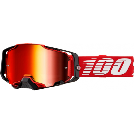 100%, brýle, model ARMEGA RED - MIRROR RED LENS - červená barva/černá/bílá, červené zrcadlové sklo