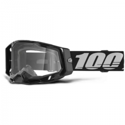 100%, brýle, model RACECRAFT 2 BLACK - CLEAR LENS - černá barva, čiré sklo