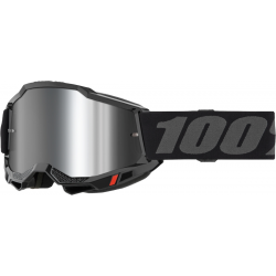 100%, brýle, model ACCURI 2 BLACK - MIRROR SILVER LENS - černá barva/oranžový, stříbrné zrcadlové sklo