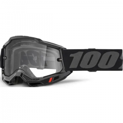 100%, brýle, model ACCURI 2 ENDURO MOTO BLACK - CLEAR LENS - černá barva/šedá, čiré sklo