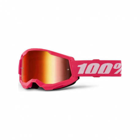 100%, brýle, model STRATA 2 PINK - MIRROR RED LENS -, barva růžová/bílá, červené zrcadlové sklo