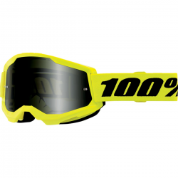 100%, brýle, model STRATA 2 SAND NEON YELLOW - SMOKE LENS -, barva žlutý/černá, kouřové sklo