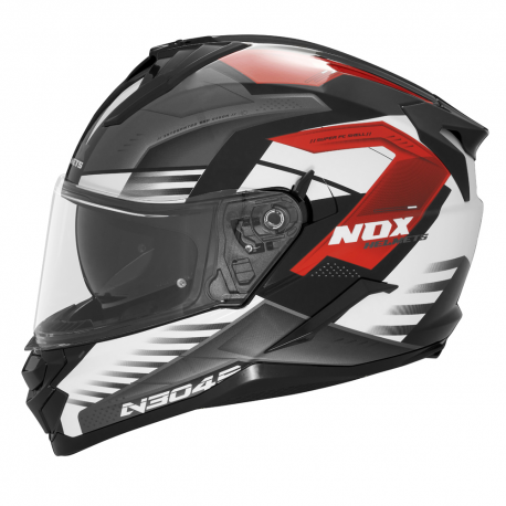NOX, integrální přilba N304S CARVER, barva černá/bílá/červená, velikost XXL