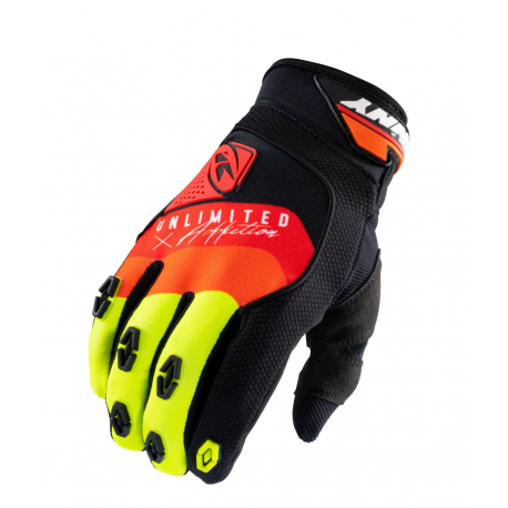 Kenny Racing, rukavice MX/Enduro, Safety Black/Red/Orange, barva černá/červená/žlutá fluo, velikost M