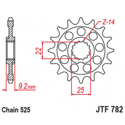 JT, řetězové kolečko 2129 16 BENELLI LEONCIO 800 '22-'23, TORNADO 900 '02-'08, TNT 1130 '04-'11, TRE 1130 K '11-'17 (2129