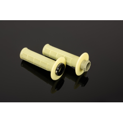 Renthal, gripy MX R-Worksl Lock-On ARAMID (HALF WAFFLE), krémová barva