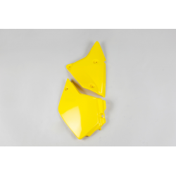 UFO, podsedlové tabulky, Suzuki DRZ 400E '00-'24 (1 ks levá) žlutá barva