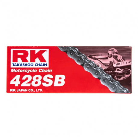 RK ŁAŃCUCH NAPĘDOWY 428SB-134 ZAPINKA (CL) W ZESTAWIE KOLOR STANDARD (POJEMNOŚĆ: DO 135 CCM) (19,1 KN)