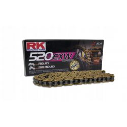 RK ŁAŃCUCH NAPĘDOWY GB520EXW-120 (XW-RING) ZAKUWKA (CLF) W ZESTAWIE KOLOR ZŁOTY (POJEMNOŚĆ: DO 750 CCM) (34,3 KN)