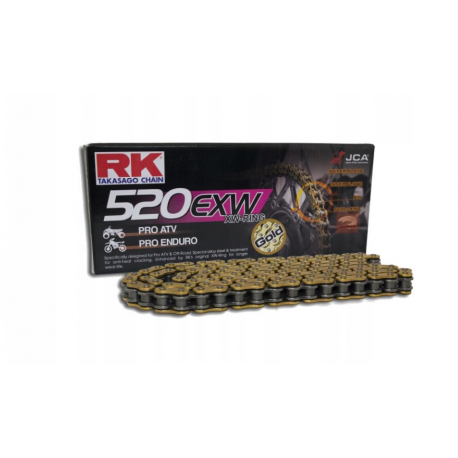 RK ŁAŃCUCH NAPĘDOWY 520EXW-120 (XW-RING) ZAKUWKA (CLF) W ZESTAWIE KOLOR STANDARD (POJEMNOŚĆ: DO 750 CCM) (34,3 KN)