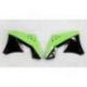 UFO, kryty chladičů, Kawasaki KXF 250 '09-'12 barva OEM (zelená/černá)