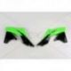 UFO, kryty chladičů, Kawasaki KXF 250 '13-'16 barva OEM (zelená/černá)